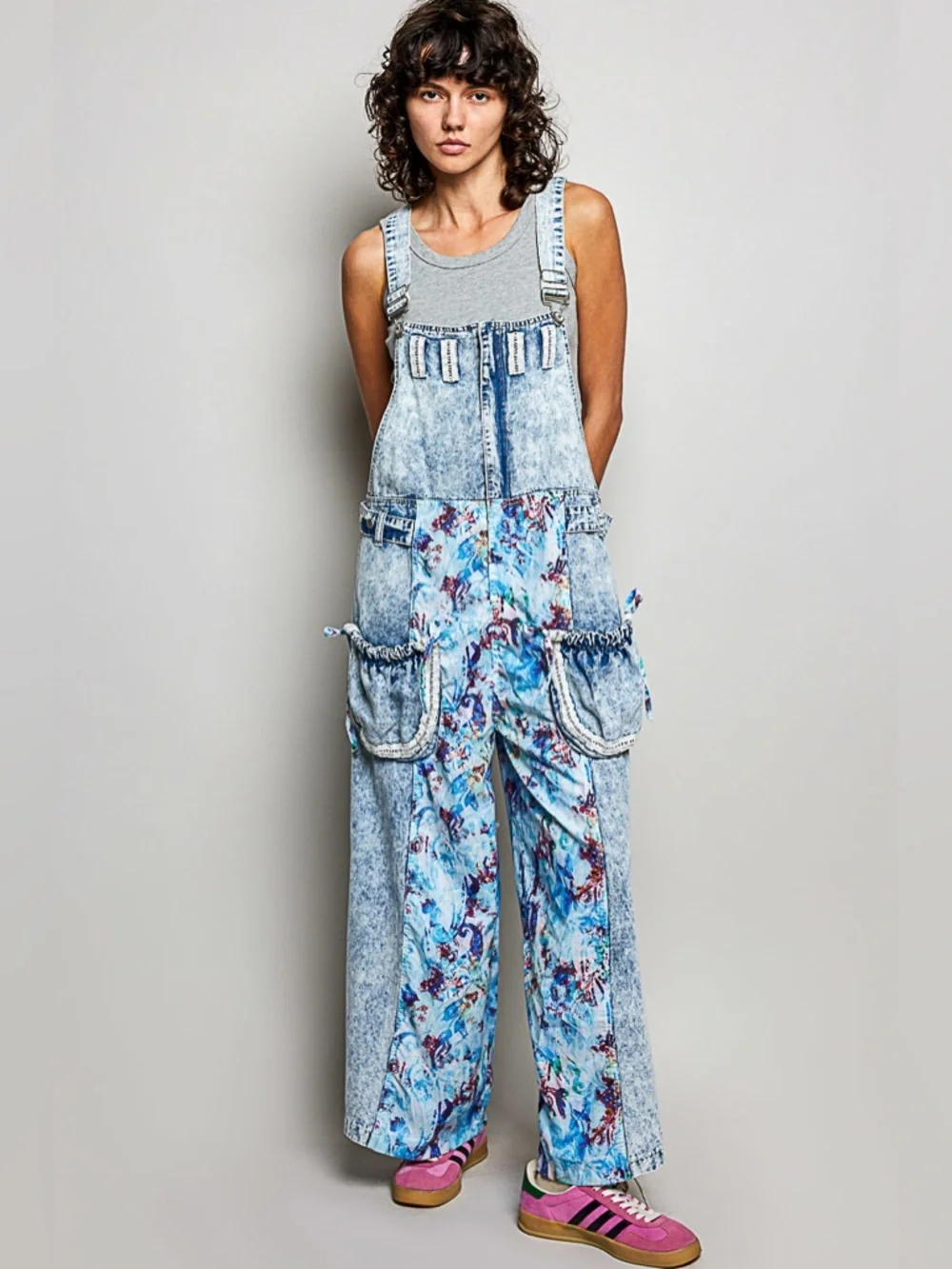 POL “ Ocean Muse “Patchwork Overalls | Denim - Picture 5 of 10